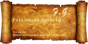 Foltinszki Gotfrid névjegykártya